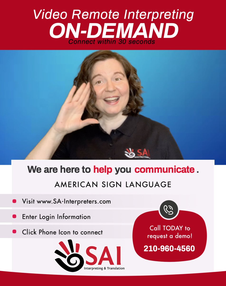 language_sai's tweet image. On-Demand Interpreters at the Click of a Button!
Language access is now more important than ever, and SAI is here to support your business as a partner, and as a service provider.
Contact us today to learn more buff.ly/349Z4kR
#SAI #OnDemandInterpreter