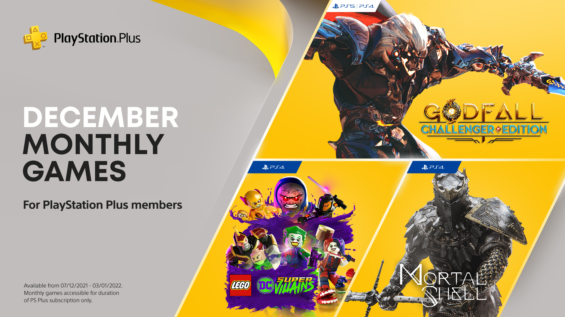 Ps4 Christmas 2022 Playstation Uk On Twitter: "Here's An Early Christmas Present, Your  Playstation Plus Games For December Are: ⚔️ Mortal Shell (Ps4) 🃏 Lego Dc  Super-Villains (Ps4) ⚡ Godfall: Challenger Edition (Ps5/Ps4)  Https://T.co/Zugn9B7Kle Https://T.co/Nb3Wbbbi4J" /