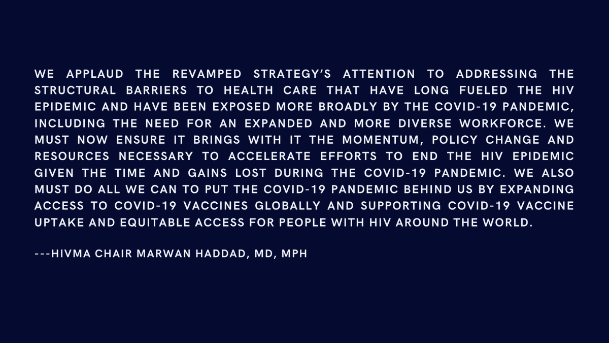 HIVMA's tweet photo. This #WorldAIDSDay, we thank the @WhiteHouse for the release of the updated #NHAS & providing a road map to #EndHIVepidemic: https://t.co/8CRF4h3VoD
#HealthEquity #WAD2021 #HIVWorkForce
@CHCConnecticut @IDSAInfo @IDSAFoundation https://t.co/QRkO36F8AU