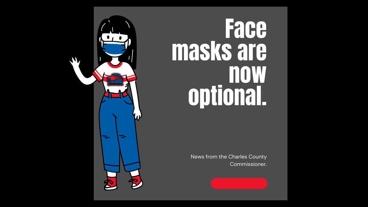 CapClubhouse_'s tweet photo. The Charles County Commissioners have voted to rescind the Indoor Public Mask Mandate for private businesses within the county, effective immediately.  As a result, face coverings are now optional within Capital Clubhouse. #COVID19Updates #CapitalClubhouse https://t.co/eDGS92W7EX