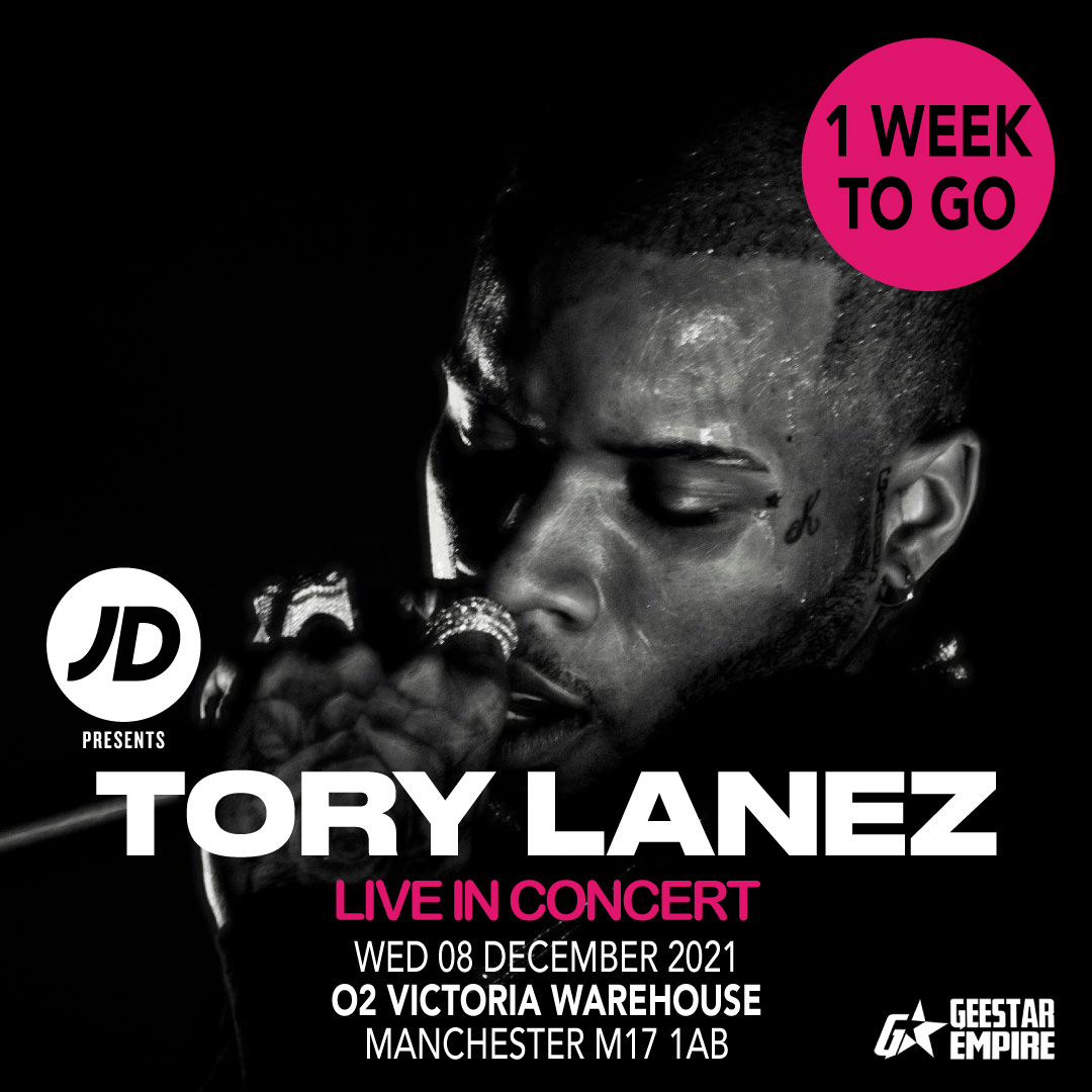 Only 1 week to go until Tory Lanez touches down at the O2 Victoria Warehouse⁣
⁣
Grab one of the last remaining tickets online now bit.ly/ToryMCR⁣
⁣
#ToryLanez #O2VictoriaWarehouse #Manchester