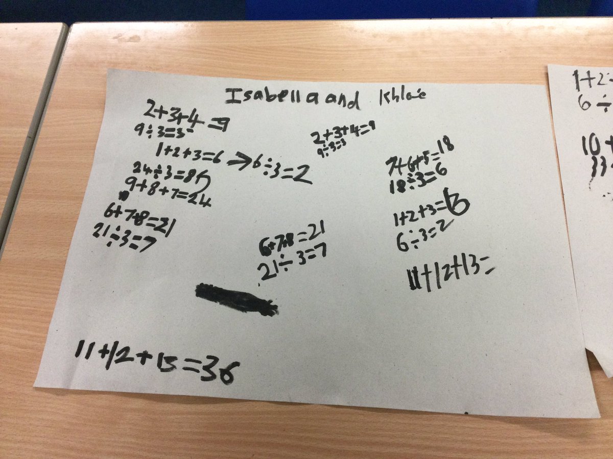 LSTClass07's tweet photo. Today we were investigating numbers. “When you add 3 consecutive numbers the total is divisible by 3”
STPSMaths https://t.co/9cpcsuAdtF
