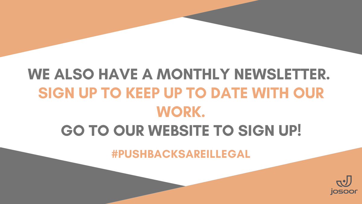 JosoorNet's tweet photo. To read more about our work check out our website at https://t.co/50ziDDiGms. There you can also sign up to our monthly newsletter to stay up to date on everything we are doing! 6/6

#HelpAfghansNow #BorderViolence #migration #refugees #PushbacksAreIllegal #notmyEU #HumanRights https://t.co/3s2yes3EXj
