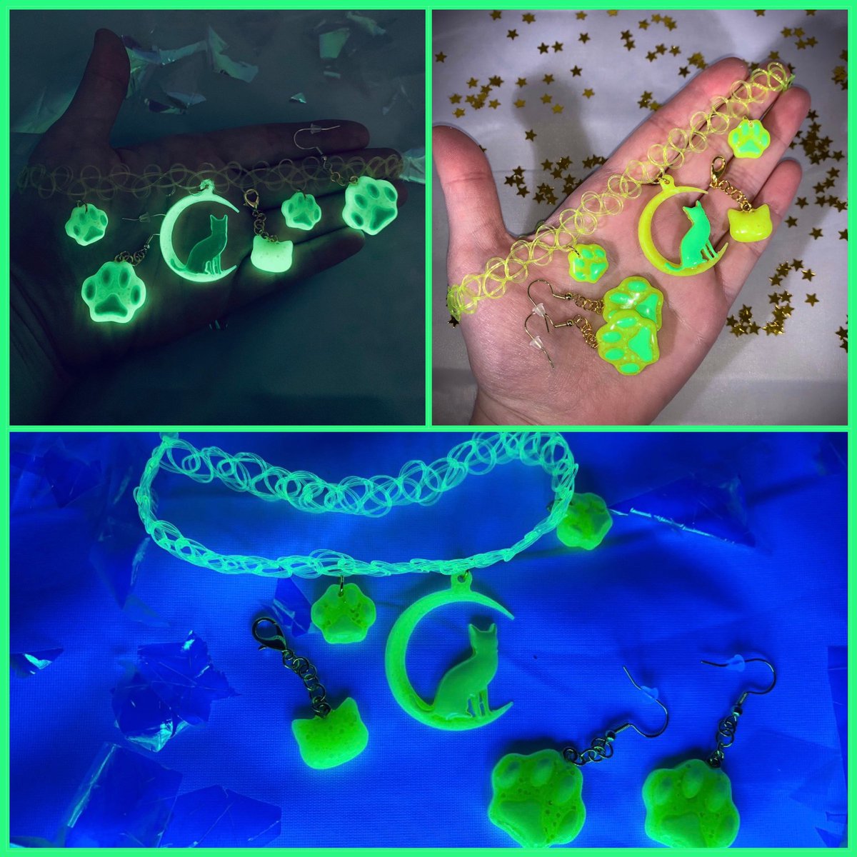chase_Mystic6's tweet photo. ππ I got two glow in the dark chokers left! I have other cat chokers up for sale too on my Etsy! ππ
(βΏΒ΄ κ³ ` ) β¨ πΎ πββ¬ β¨
https://t.co/FHynBAiSSu
#artist #chokers #necklaces #catchoker #catpaws #glowinthedarkart #glowinthedarknecklace https://t.co/ETXw9KETpO