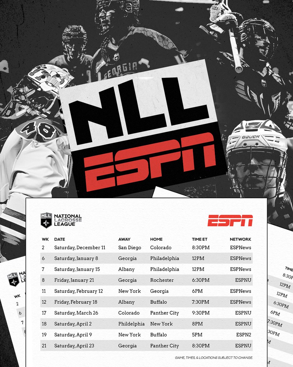 NLL on X: 'The NLL on @ESPN is coming to a TV near you