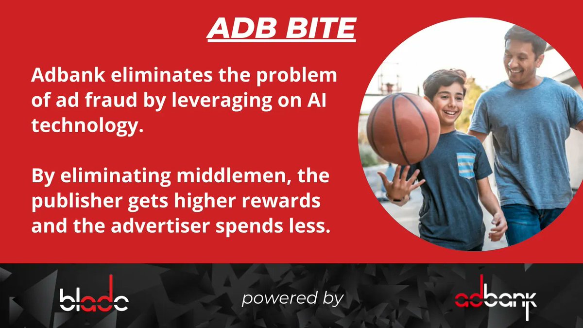 adbanknetwork's tweet photo. #ADBbite We leverage on AI technology.  Our community members get more rewards and the advertisers save on their budget. Everybody wins. #freecrypto #taskmarketplace #BLADE https://t.co/1Fj3mkW8pB