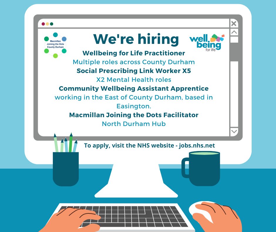 WBFL_Durham's tweet photo. Wellbeing for Life have a range of jobs available on https://t.co/PWnrA4isGo that launched today! 👍
🎉 There has never been a better time to join our ever growing team, it's time for you to apply! 👉 https://t.co/PWnrA4isGo https://t.co/ek0H06QDl4