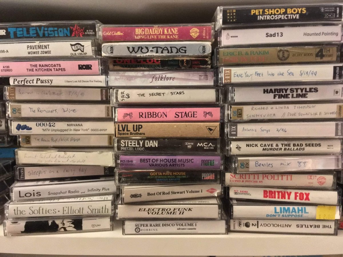 robsheff's tweet photo. cassette pile wrapped https://t.co/MpX9pkyRYg