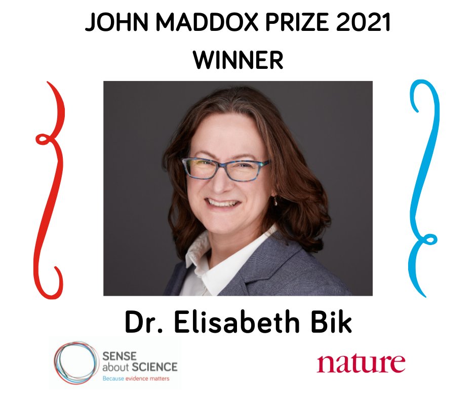 The John Maddox Prize 2021 goes to Elisabeth Bik, <a href="/MicrobiomDigest/">Elisabeth Bik</a>, Microbiologist and Science Integrity Consultant <a href="/SpringerNature/">Springer Nature</a>