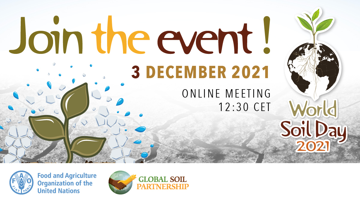 theGSBI's tweet photo. Join the @UNFAO and Global Soil Partnership Online Meeting for #WorldSoilDay 

Register today👉https://t.co/Zyf3pcF7NT https://t.co/diqo67vioD
