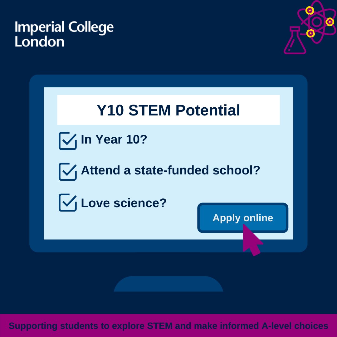icoutreach's tweet photo. 🚨Just two days left to apply to Y10 STEM Potential🚨

For more information about the application process see our website. 

Applications close 23.59 on 6 January.
https://t.co/BKYOtoEGVt https://t.co/VzDJo2ag6K