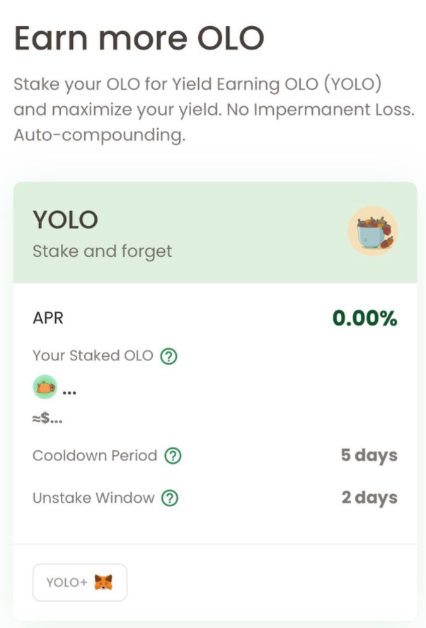 _ApEs_CLAN_'s tweet photo. Auto compound staking for $YOLO is now live! 

Users can deposit their $olo token in the stake page for the $yolo!

@oolongswap

#bobanetwork #Layer2 $boba $senpai $waifu https://t.co/CQNIBPjzaV