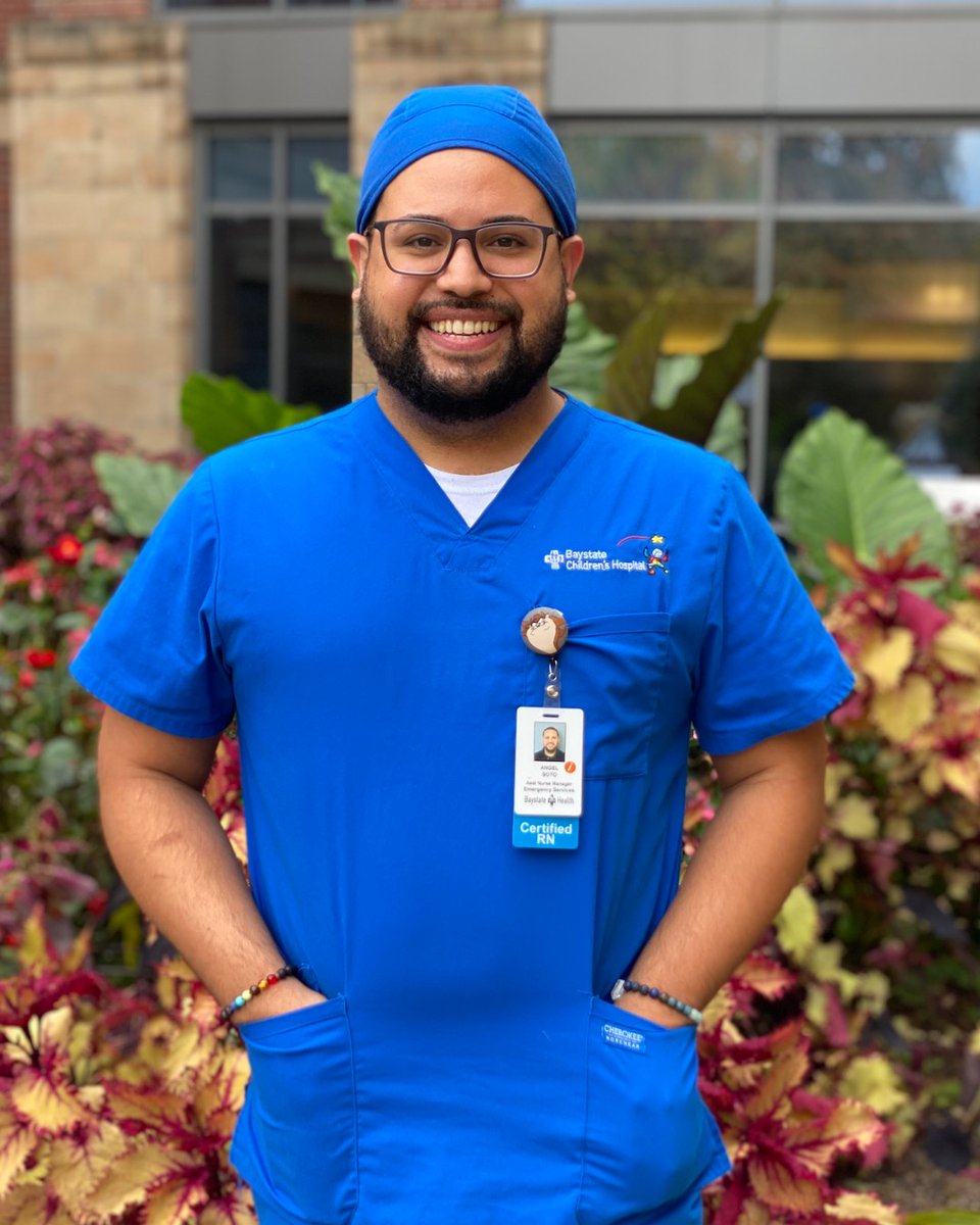 "I wanted to become a nurse to change people's lives every day and bring warmth to their bedside while away from home. Helping people brings joy to my heart."  -Angel Soto, Assistant Nurse Manager,  Sadowsky Family Pediatric Emergency Department, Baystate Children's Hospital.