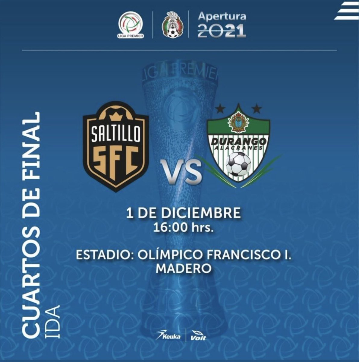 SaltilloFCFans's tweet photo. Es Hoy !!! Miércoles de liguilla, Miércoles de Cuartos de Final, Vamos todos al estadio Olímpico a apoyar al equipo GRANDE de la ciudad, juntos por el campeonato !!! @SaltilloFC 

⏰ - 04:00 PM
🗓 - Miércoles 1 de Diciembre 
🏟 - Estadio Olímpico 
🎫 - ENTRADA LIBRE https://t.co/WAYRKUmYAB