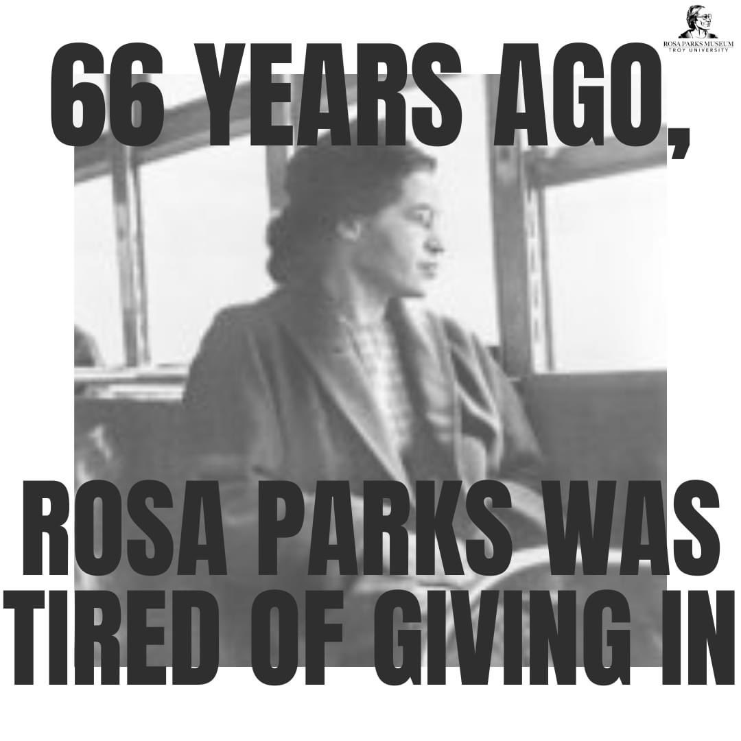 Today, we honor the legacy of Rosa Parks. 66 years ago, Mrs. Parks sat so we could rise. 

#RosaParksDay