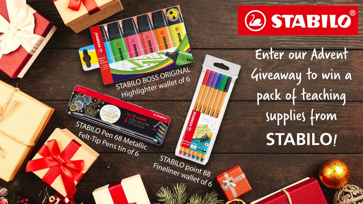 🎄It's the start of Advent, and we have a very special giveaway to help you get ready for Christmas! 🌟 Like, retweet and comment below with your favourite Christmas joke for a chance to win a fantastic @STABILOUK bundle worth £37! 😍 #edutwitter #ECT #PGCE #teachertwitter