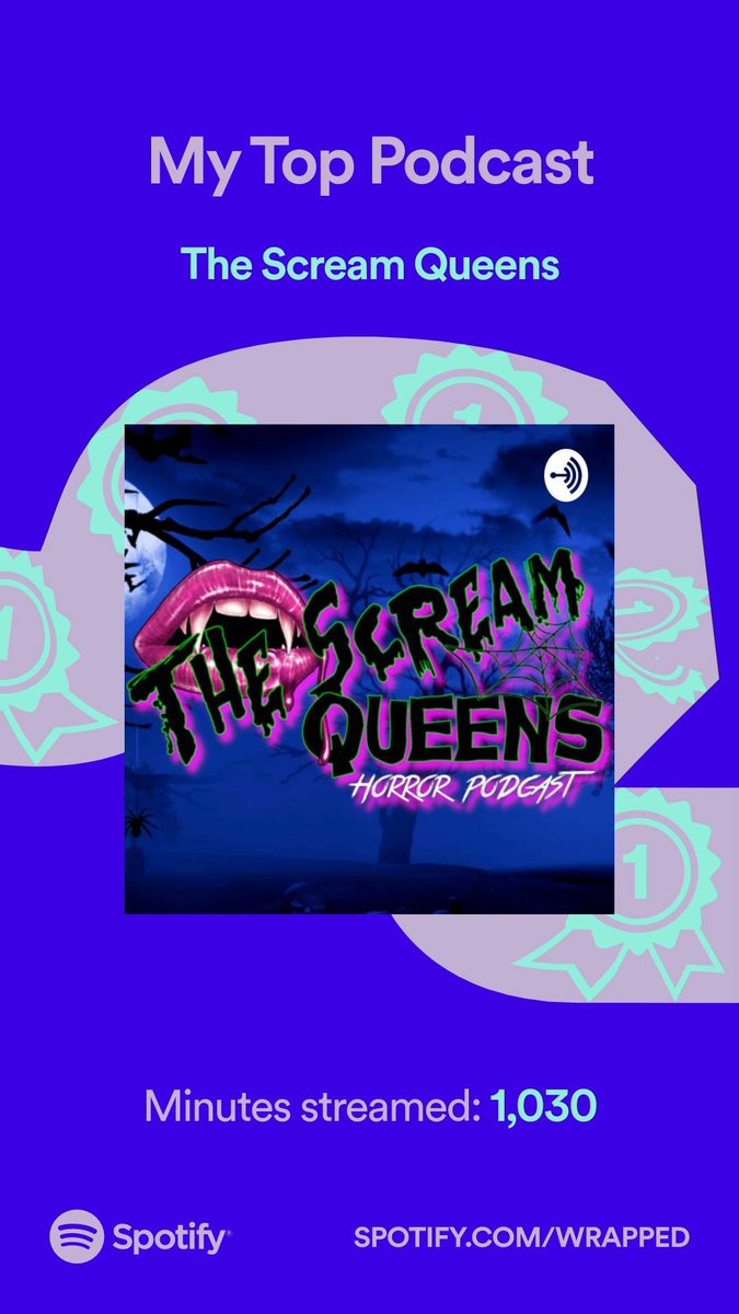 My crowning achievement on my Spotify tho and is 100% mine is the fact that I love <a href="/ScreamQueens85/">The Scream Queens Podcast 🖤</a> and I wonder when their hiatus will end so I can hear them again