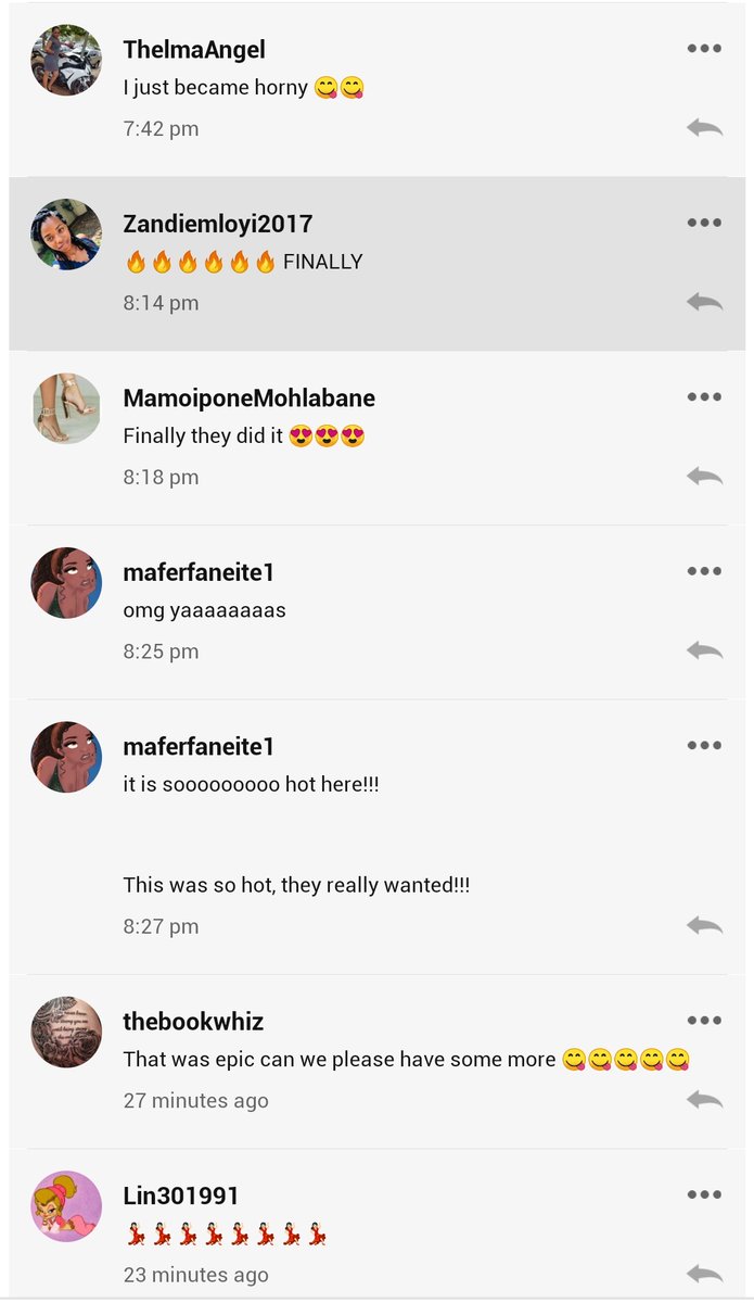 MatshidisoBella's tweet image. I finally gave my readers a sex scene in #RecklessBehavior 🙊🙊🙊 they are so happy... LMAO yoh batho ba muhn ba rata tša phaku 😩😩

Last frame 💦💦