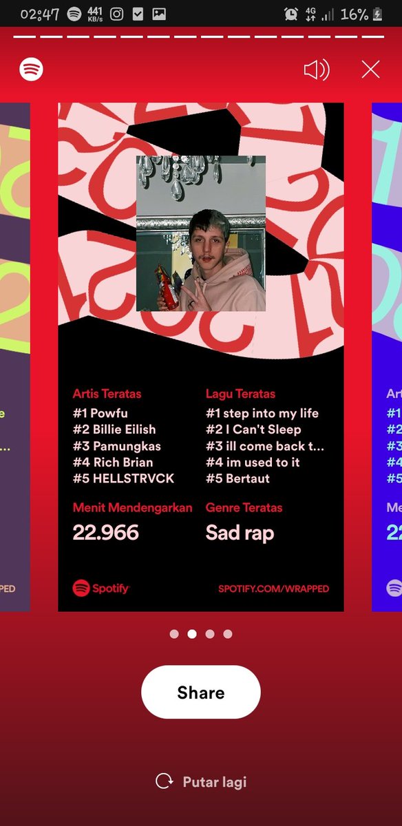 Anjay, genre teratas gua sedih tapi ngerap 🔥
#SpotifyWrapped