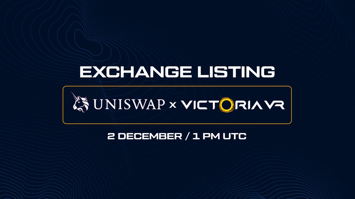 VictoriaVR's tweet photo. VR tokens will be available for trading on @Uniswap!🔥🏆

👉Time: UTC December 2nd at 1 PM UTC

Get ready everyone!🚀

#VictoriaVR #VR $VR #Metaverse #ReadyPlayerOne https://t.co/IyOsIEH6Xl