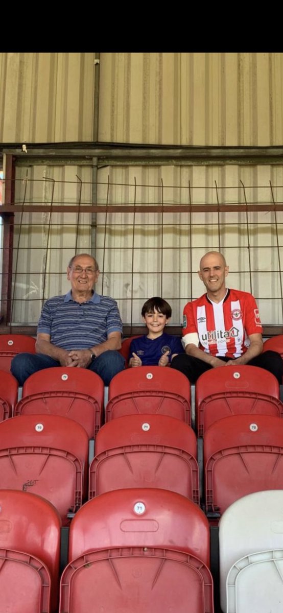 Jamiepowell79's tweet photo. How ironic that @BrentfordFC, who have done so much for me, unknowingly published this photo in Saturdays programme which clearly shows me and my Dad standing behind the goal in 1990. Fast forward 31 years and that little boy now looks exactly like my own son 😍 #BrentfordFC https://t.co/MbcJwrLQVq