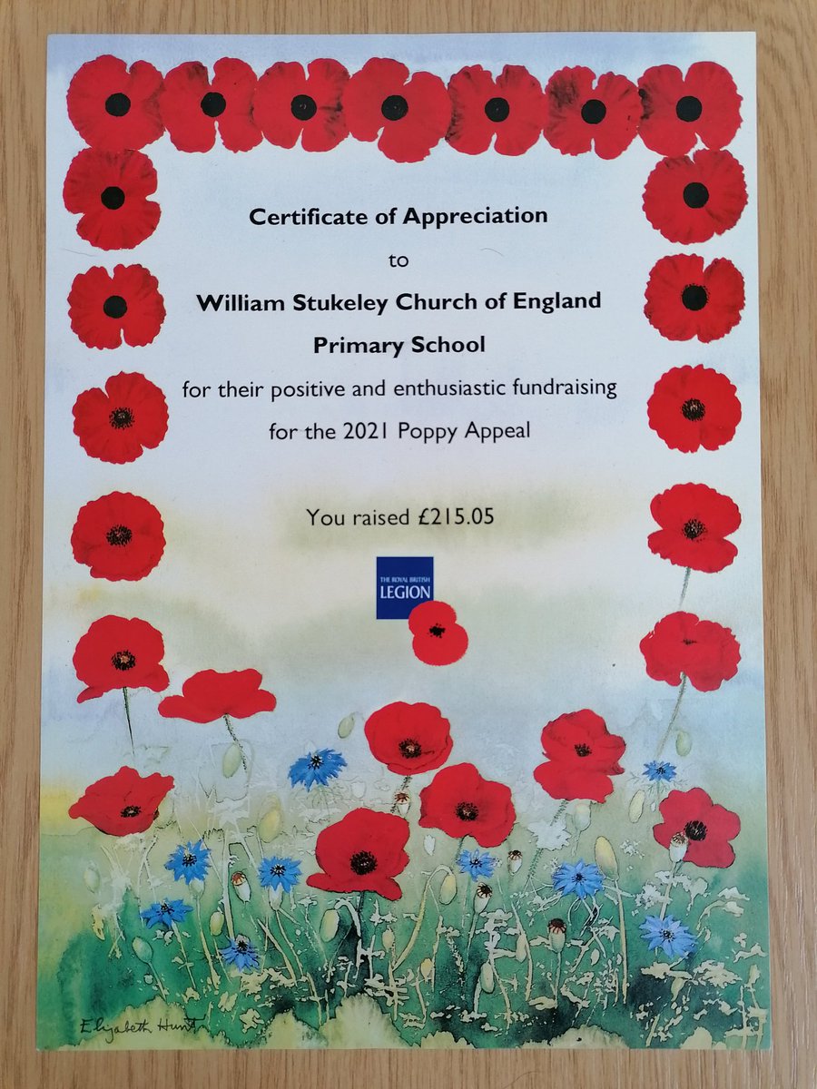 🌟 How lovely to be presented this certificate today from the local branch of the <a href="/PoppyLegion/">Royal British Legion</a>! 💖 #royalbritishlegionpoppyappeal #poppyappeal