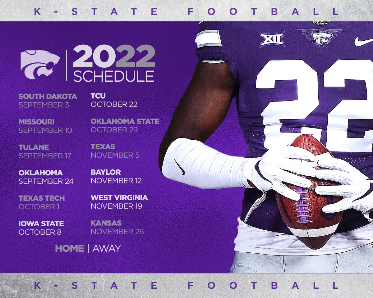 Our 2022 schedule ⤵️

📄 k-st.at/3xM8dNJ
🗓 k-st.at/3G5fQSp

#KStateFB