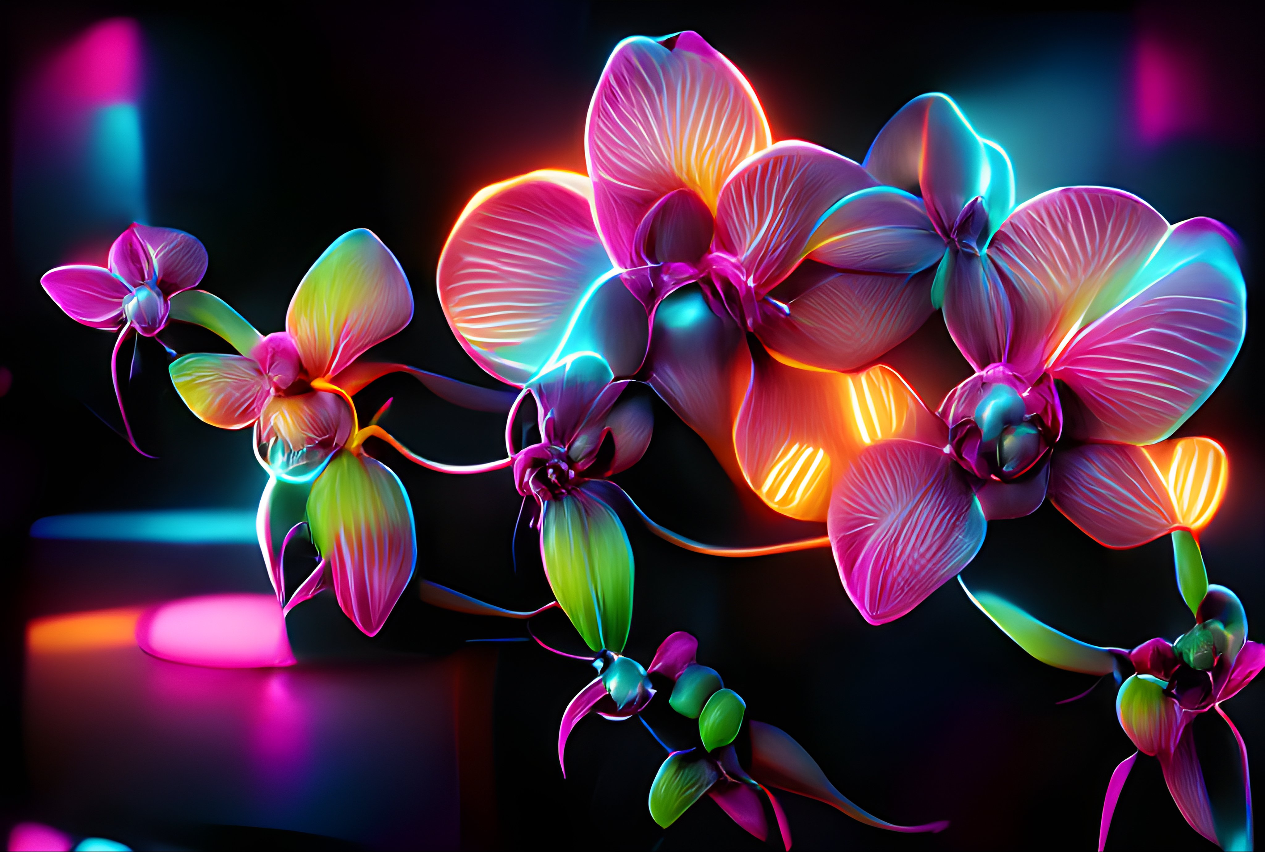 AI ART NFTs on X: Neon orchids. #aigenerated #nft #nftart