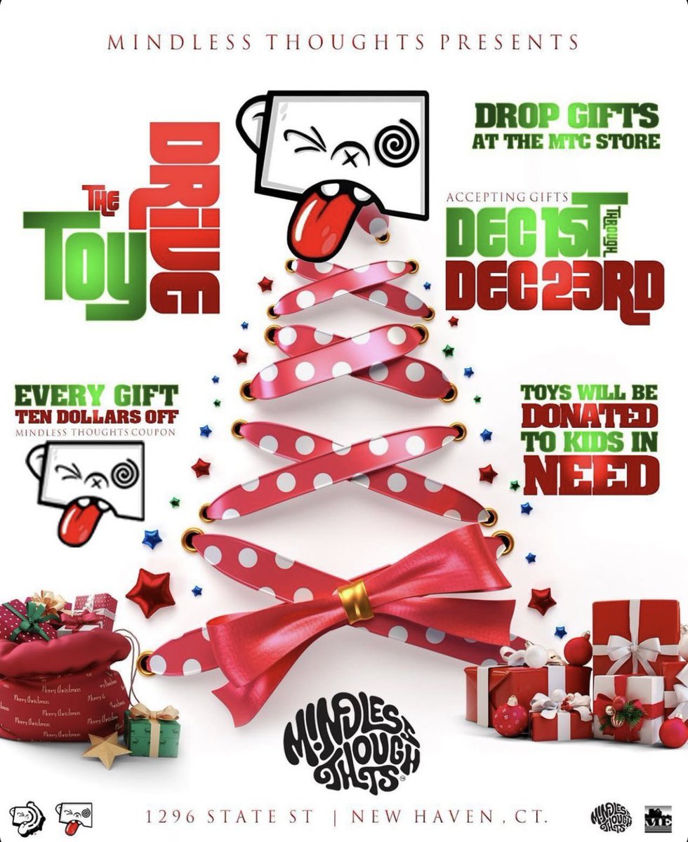 mndlessthoughts's tweet photo. Let’s make a kids Christmas this year. Donate a toy at the Mindless Thoughts store and receive a coupon off your next Mindless purchase 🎄😜❤️ https://t.co/ROUx5aNzxr