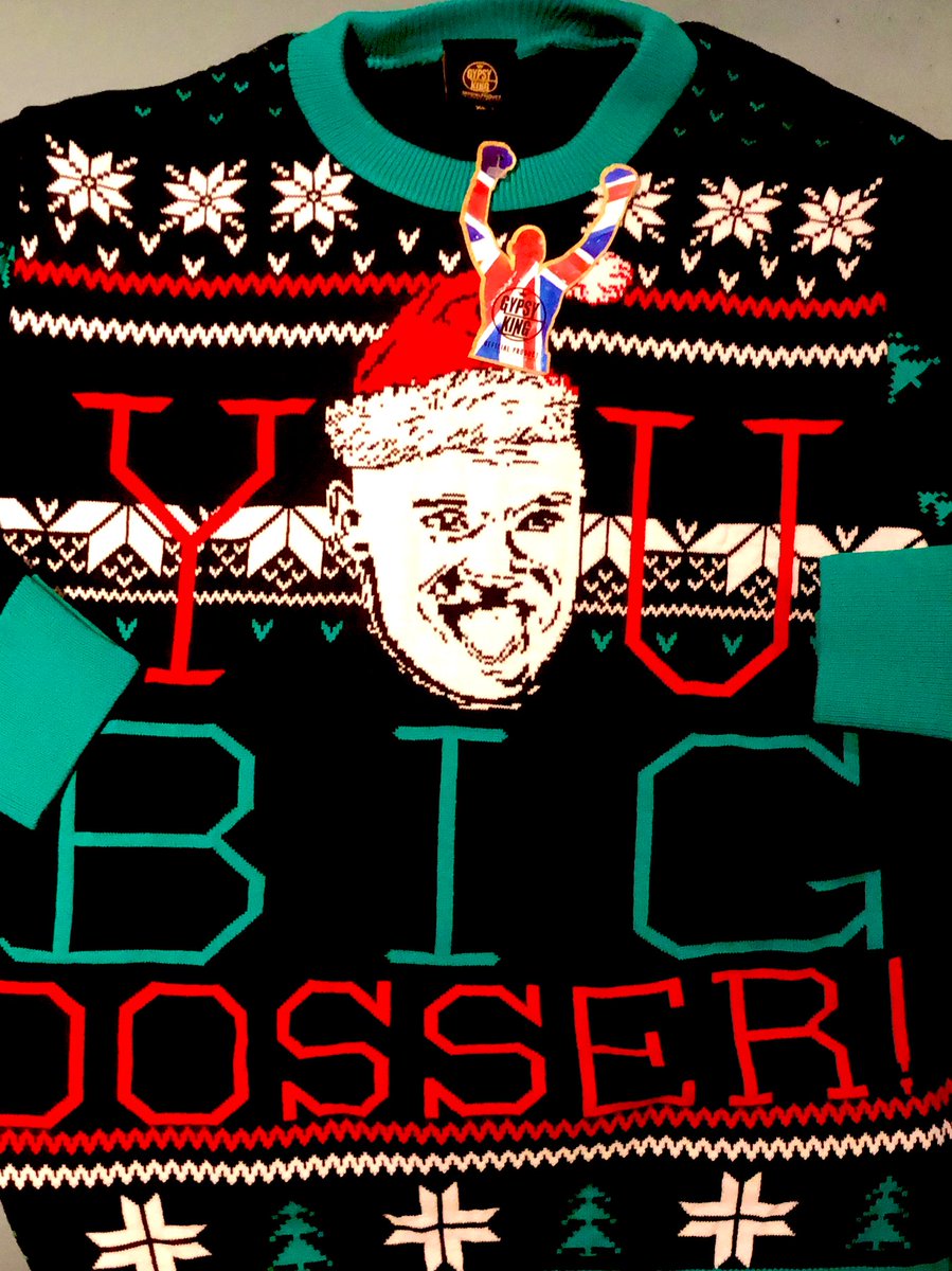 hayden_birks's tweet photo. Buzzing the @Tyson_Fury Christmas jumper arrived in time for the works night out #YouBigDosser #WBCKing https://t.co/aEdgQb5Ir5