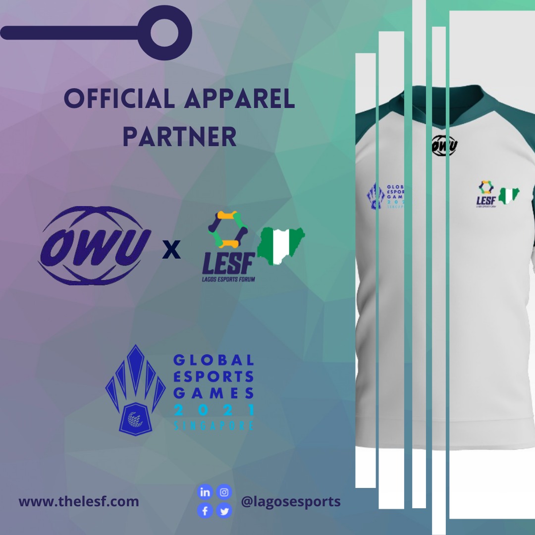 We are excited to announce <a href="/owusportswear/">owusportswear</a> as the official apparel partner for #TeamLESF to the @2021GEG in Singapore later this month.

We are glad to don a proudly Nigerian brand while representing Nigeria at the Global Esports showpiece.

#TeamLESF #Africa #GEG2021 #InTheGame