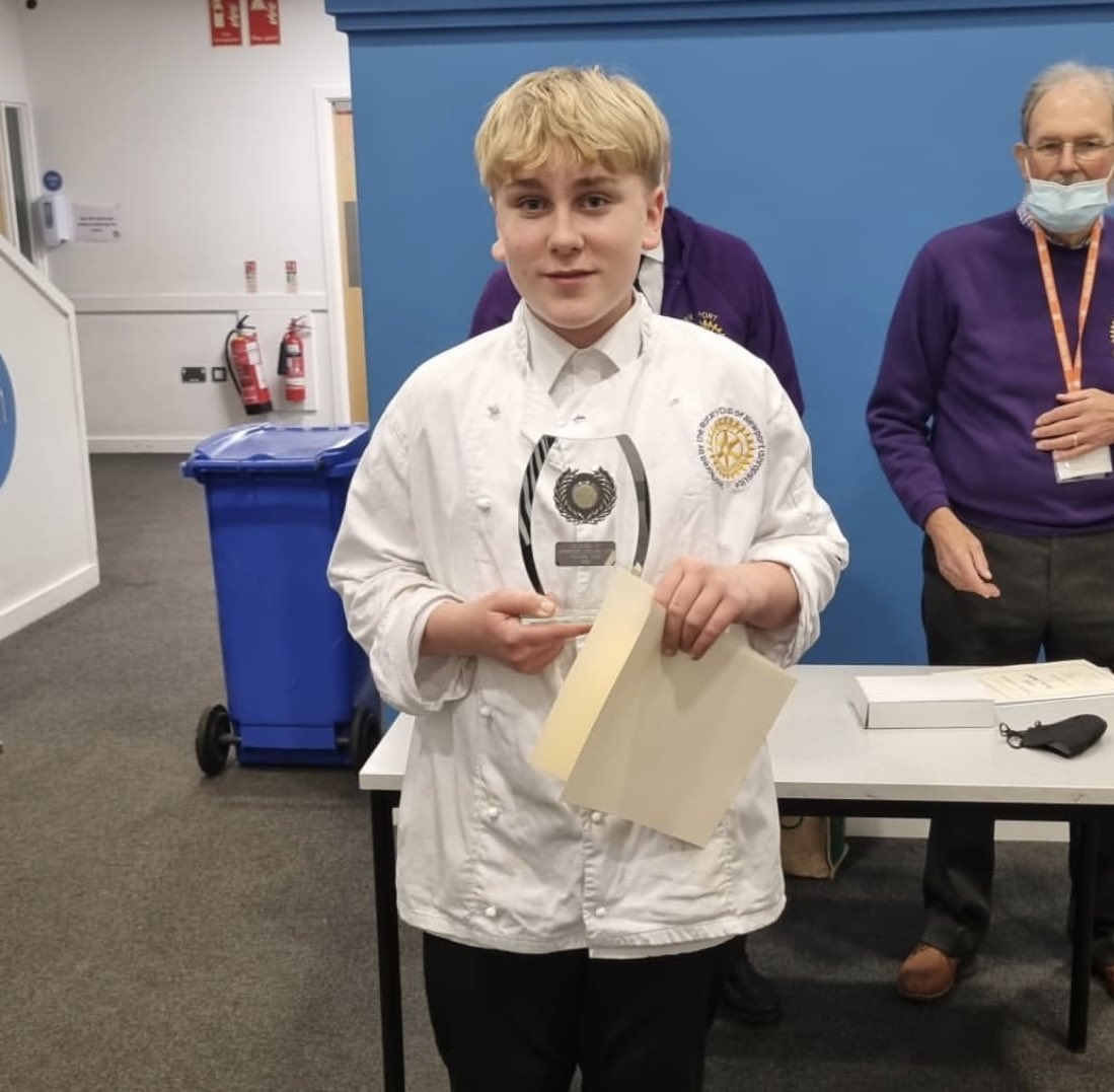 Huge congratulations to this young man who took part in Young Chef of the Year this week, with his trophy and certificate 🏆🏆