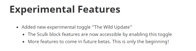 _MINECRAFT_LIVE's tweet photo. The latest beta Added a new toggle called The Wild Update 
We will be expecting more Wild Update features very soon ! https://t.co/xi7MPkJED9