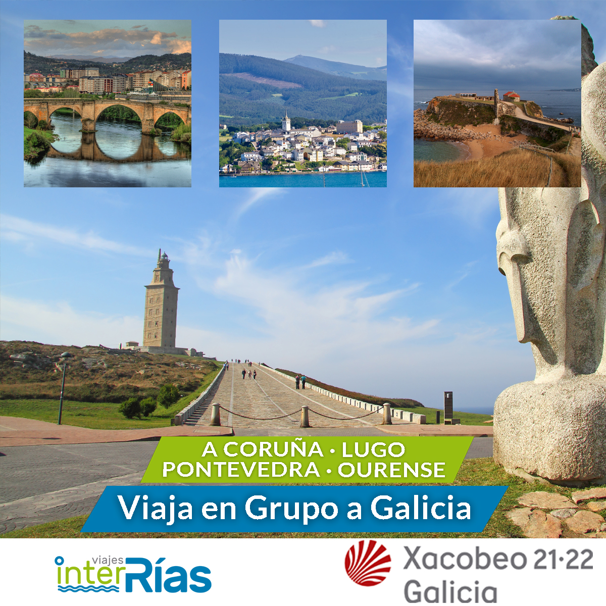 interriasviajes's tweet photo. 📍A CORUÑA·LUGO·PONTEVEDRA·OURENSE📍
🚌VIAJA EN GRUPO A GALICIA🚌Nosotros tenemos hoteles e itinerarios para grupos en las 4 provincias👉Consulta en tu agencia de viajes y VIAJA A GALICIA📍
#viajesinterrias #turismo #turismodegalicia #xuntadegalicia #atrega #xacobeo21_22 #xacobeo https://t.co/6LogcGo6tP