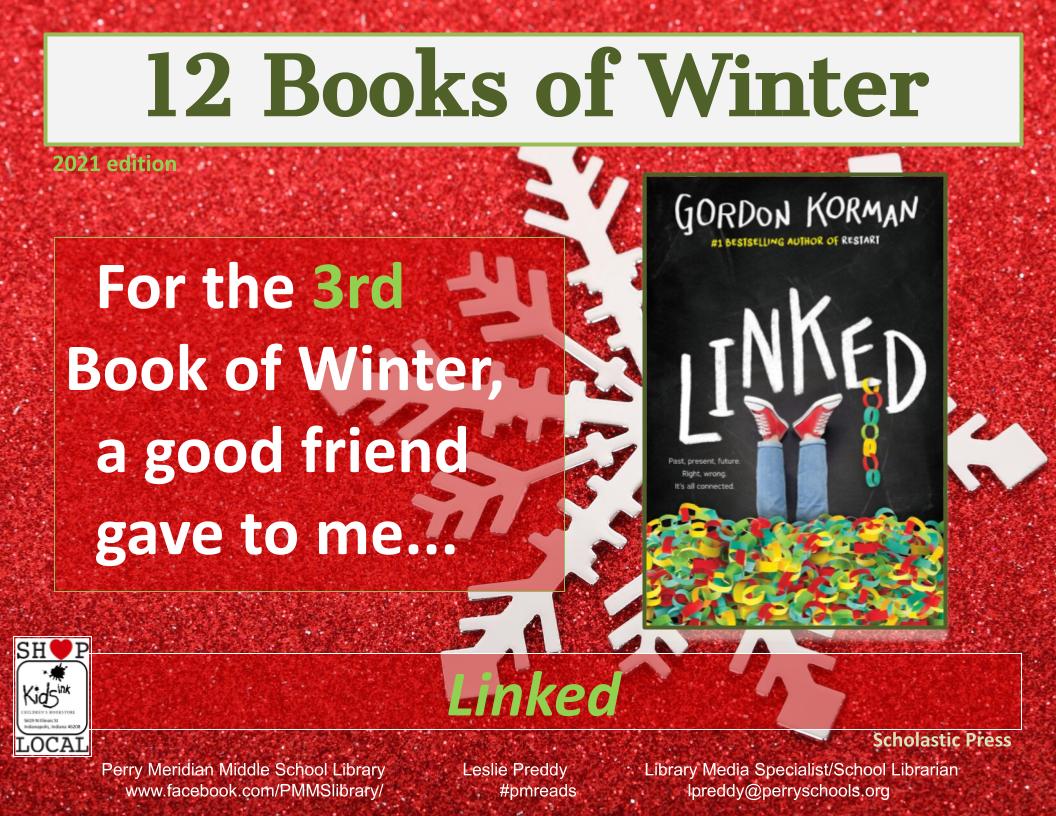 lesliepreddy's tweet photo. 12 Books of Winter, Day 3 (12-3-2021) #pmreads
In honor of the traditional Holiday song, 12 Days of Christmas, celebrate #middlegrade bks -
For the 3rd Book of Winter A Good Friend Gave to me
Linked @gordonkorman
@Scholastic
https://t.co/bV9EIrTOy7 @AISLE_ILF @KidsInk https://t.co/nF4cl9ApO8