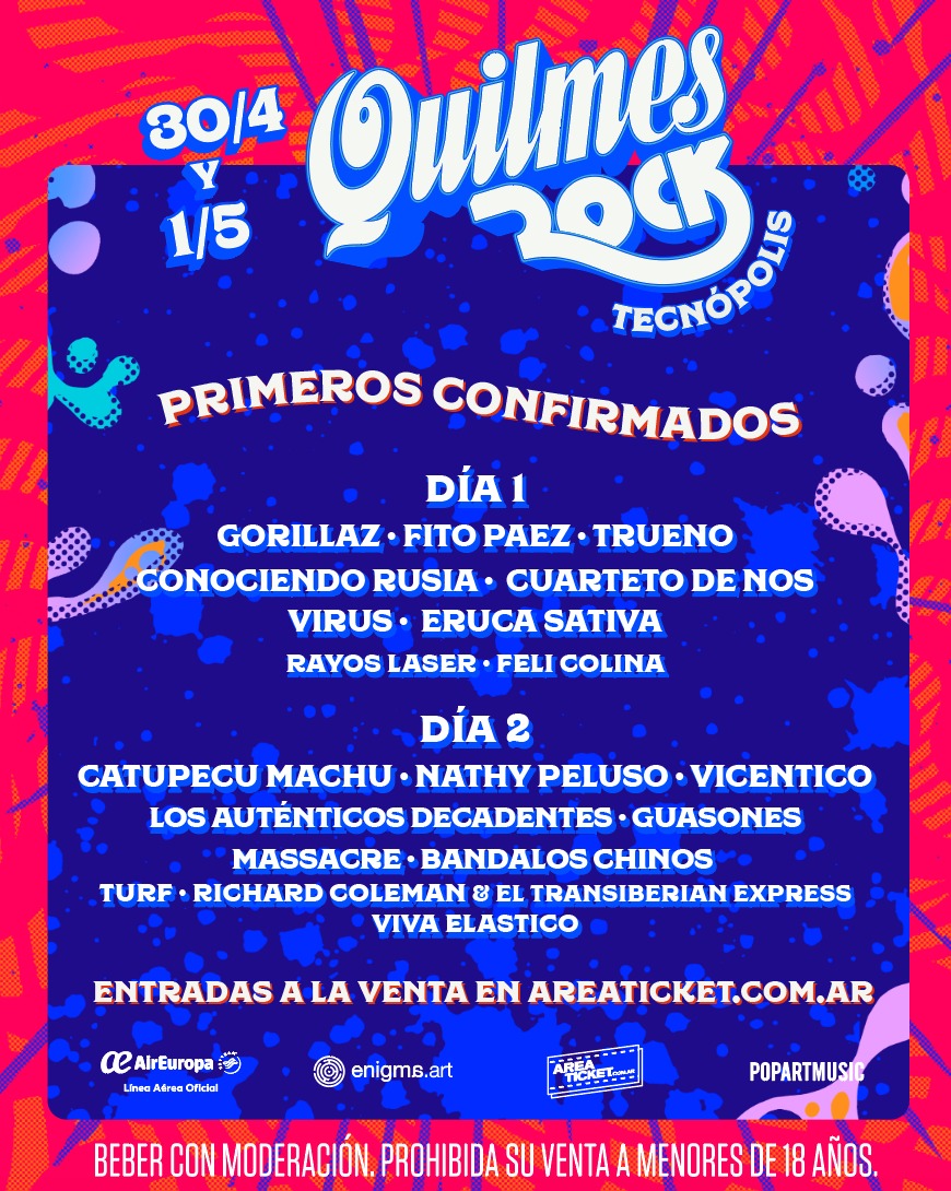 Entradas disponibles para la venta por día del #QUILMESROCK 2022 | TECNÓPOLIS 

Conseguí tus entradas en ventas.areaticket.com.ar/event?p=82B84F…