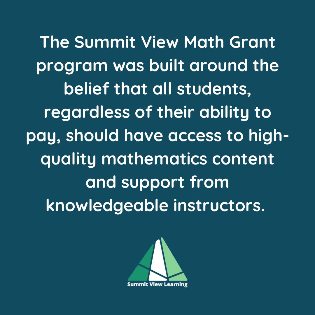summitviewlearn's tweet photo. Support our Math Grant Program and provide free mathematics instruction to public school students who have a financial need. Read more and donate at https://t.co/hTWDXBbDbF https://t.co/vRpfGwnjxi