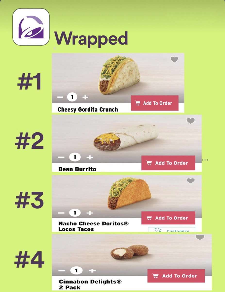 rynoparks's tweet photo. Taco Bell mobile app wrapped just dropped. Bean burrito at 2 was a surprise https://t.co/mgG70v4hrY