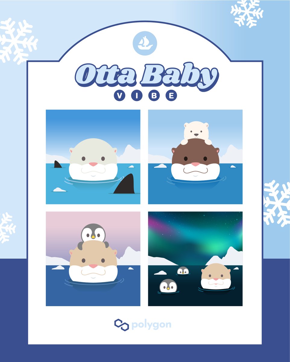NEW DROP! ❄️🐻‍❄️🐧
OTTA BABY VIBE✨
"ARCTIC VIBE" [Polygon Chain] 
Start Only at 0.005 ETH.
🔗opensea.io/collection/ott…
 
#OTTABABY #OTTABABYVIBE  #opensea  #OpenSeaNFT #NFTs  #nftcollector #NFTcollectibles 
#NFTCommunity #NFTcollection #NFTTHAILAND