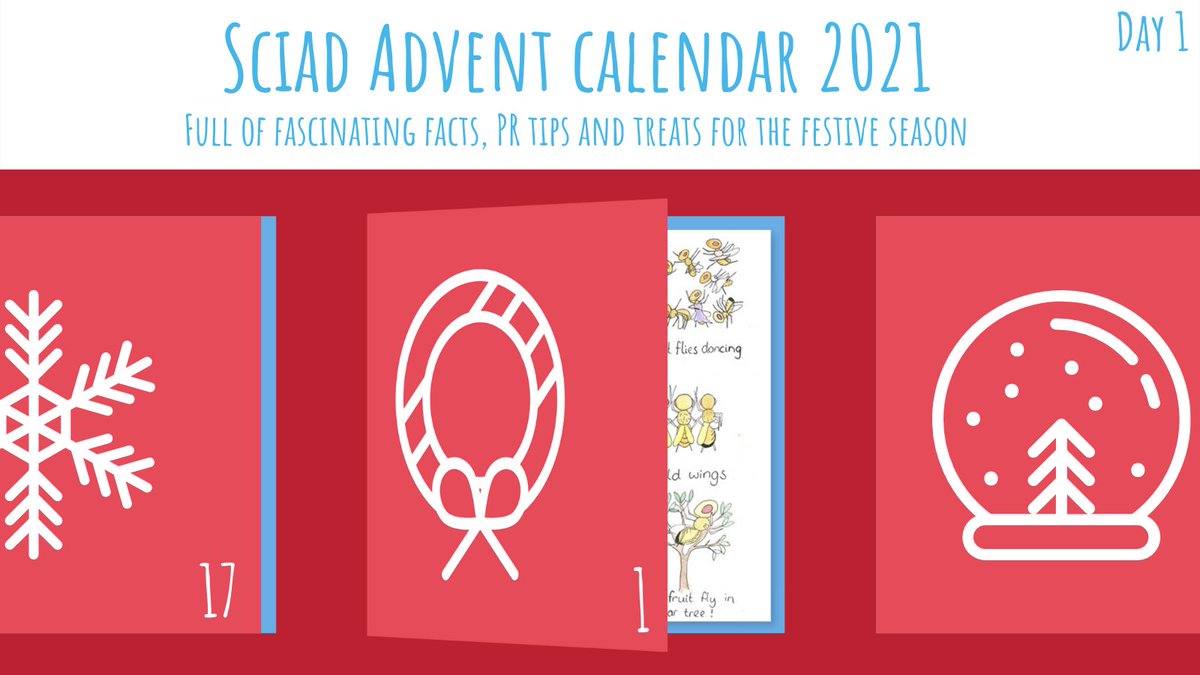 sciadcomms's tweet photo. On the first day of December, we are starting with the well-known carol ‘The 12 days of Christmas’, but with a scientific twist! Visit our Sciad Advent Calendar at https://t.co/O50WQa4iyY.

#Christmas2021 #AdventCalendar #ScienceCommunications https://t.co/kutLtVBLp3