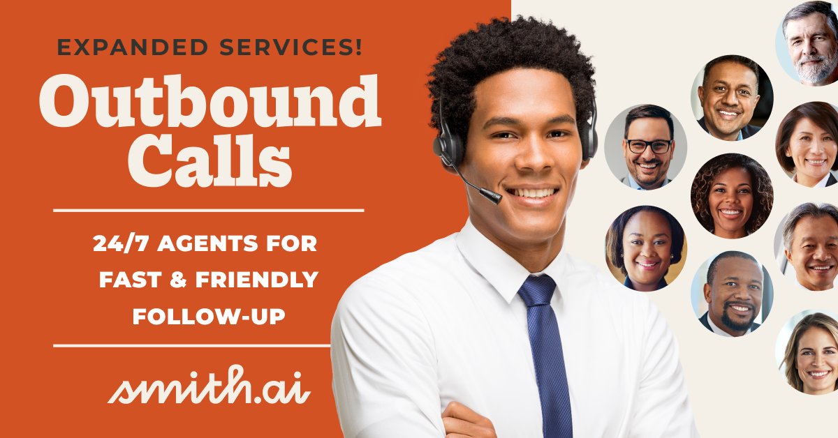 We just launched #outreach #campaigns and expanded outbound calling capabilities! Our 24/7 live agents and AI work together to engage leads and clients for you, including:
📲 Lead follow-up 
📲 Payment requests
📲 Review requests
... and way more: smith.ai/blog/new-outre…