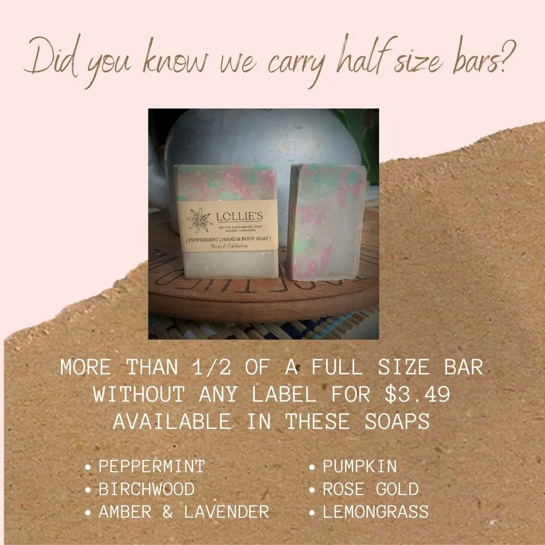 SoapingLollie's tweet photo. HALF SIZE NAKED (no label) BARS OF SOAP for $3.49

Yep, we have those available in 6 of our soaps.  It's a great way to get a nice chunk of soap at a heck of a bargain price. https://t.co/RnZBmVl6fI
