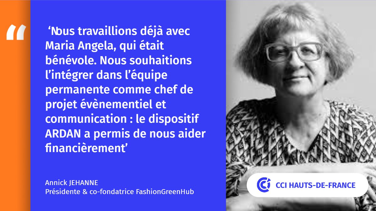 Comment financer le recrutement et la formation d’une chef de projet, au sein d’une association ?
✅ en mobilisant comme <a href="/fashiongreenhub/">Fashiongreenhub</a> le dispositif <a href="/ArdanFrance/">Ardan France</a> 👉 hautsdefrance.cci.fr/actualites/dis… #newsroom #hautsdefrance #financement #pilotedeprojet