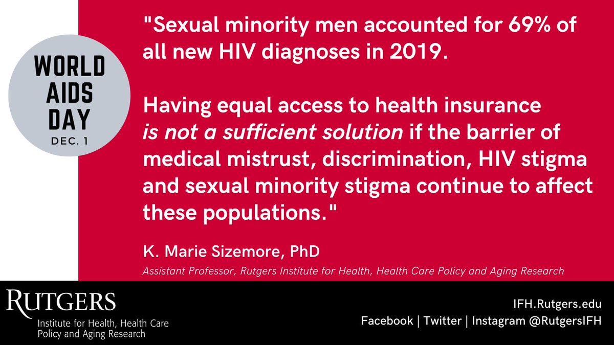 While new HIV diagnoses in some racial/ethic groups have declined recently, diagnoses remain stable in Black + Latino subgroups. <a href="/DrMarieSizemore/">K. Marie Sizemore, PhD, RYT</a>'s research shows impact of systemic racism + intersectional minority stress on HIV. 

#WorldAIDSDay
Research: ow.ly/pgfT50H15AK