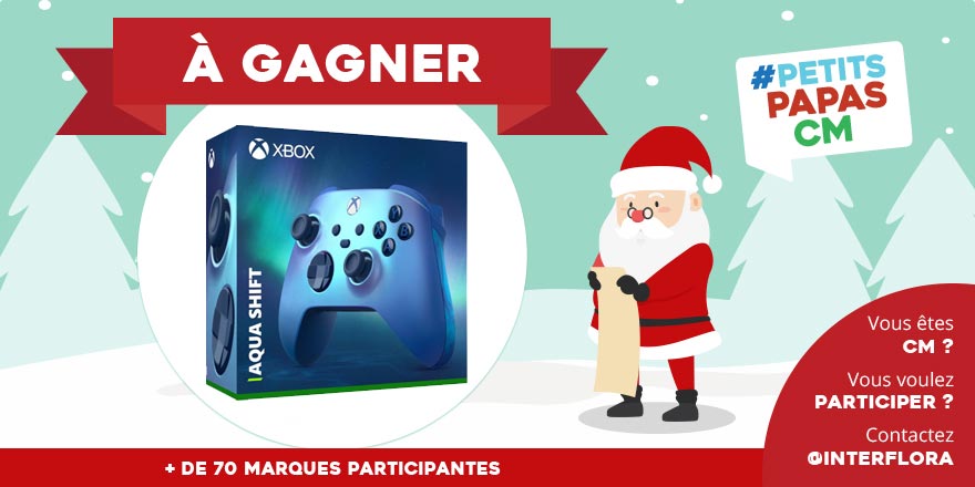 Nous ajoutons une superbe manette Xbox Aqua Shift à la Hotte Petits Papas CM

🔁RT pour avoir une chance de gagner notre lot
🎅Tweetez #PetitsPapasCM mon plus grand rêve c'est de_______ pour tenter de gagner les 70 lots de la hotte entière

Découvrez toute la hotte ⬇⬇