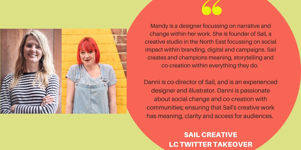 Join us for tomorrow's Twitter Takeover led by @Sail_Creative - they will be speaking about social impact through branding and design, co-creation and the process of designing our new website 😊