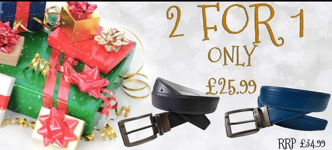 Worried you are going to miss out on Christmas Deals?
Don't, we have kept our deals at the same great rates for you all this Christmas.
Take advantage of our 2 FOR 1 Deal on the 'Strath' Reversible Leather Belt, for only £25.99

↘️↘️↘️
2undergolf.co.uk

#christmasgifts