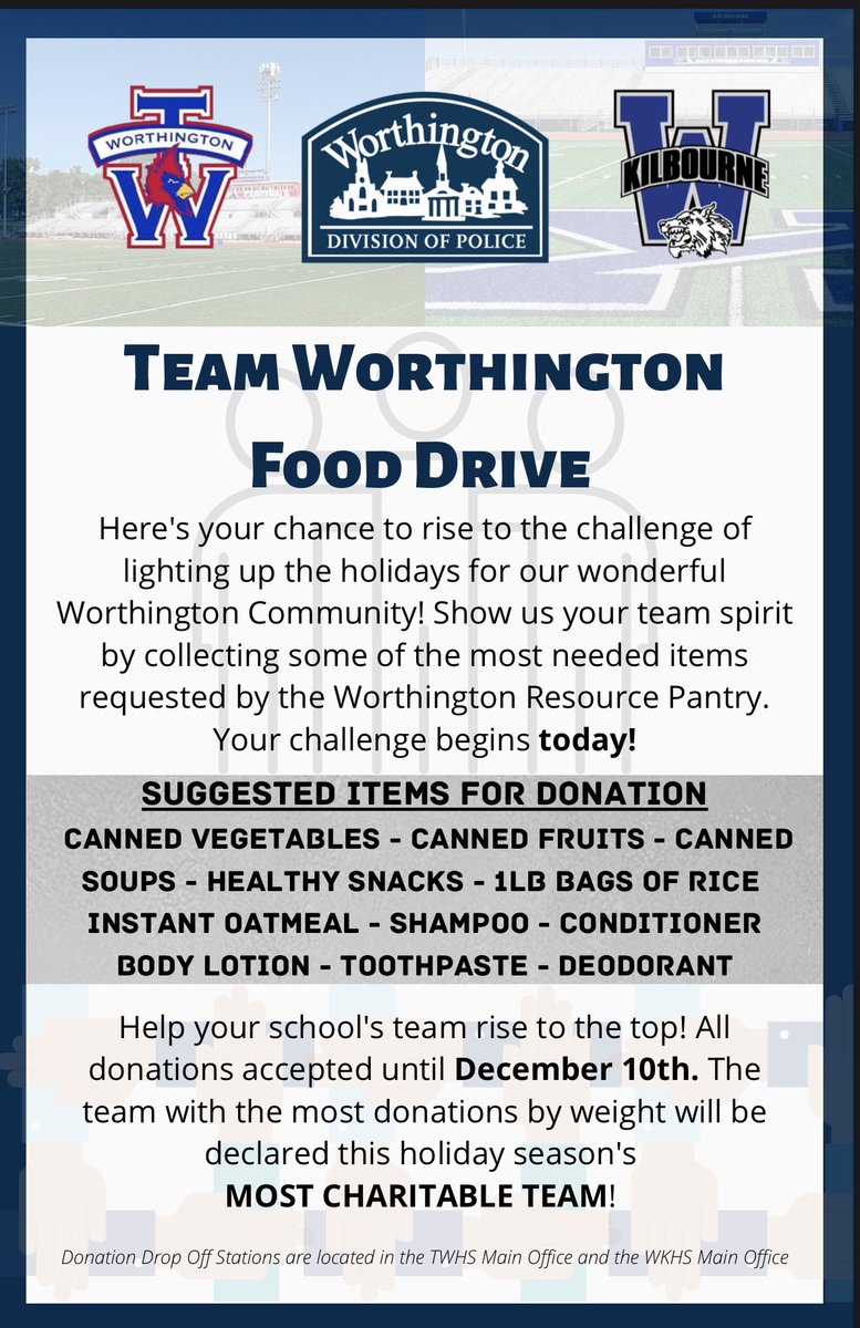 TWHSFootball's tweet photo. Let’s all help TWHS football beat Kilbourne in this friendly competition. The best part is, the real winner is our community.
Please help if you can. https://t.co/l0ASDsa24d