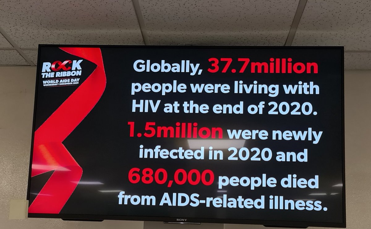 rogtaylorbrown's tweet photo. The wall screens today @OneMcr. Been living with HIV for 22 years, one of 37.7 million globally living with the virus at end of 2020. #WorldAidsDay2021 https://t.co/mFPc2GcGIv