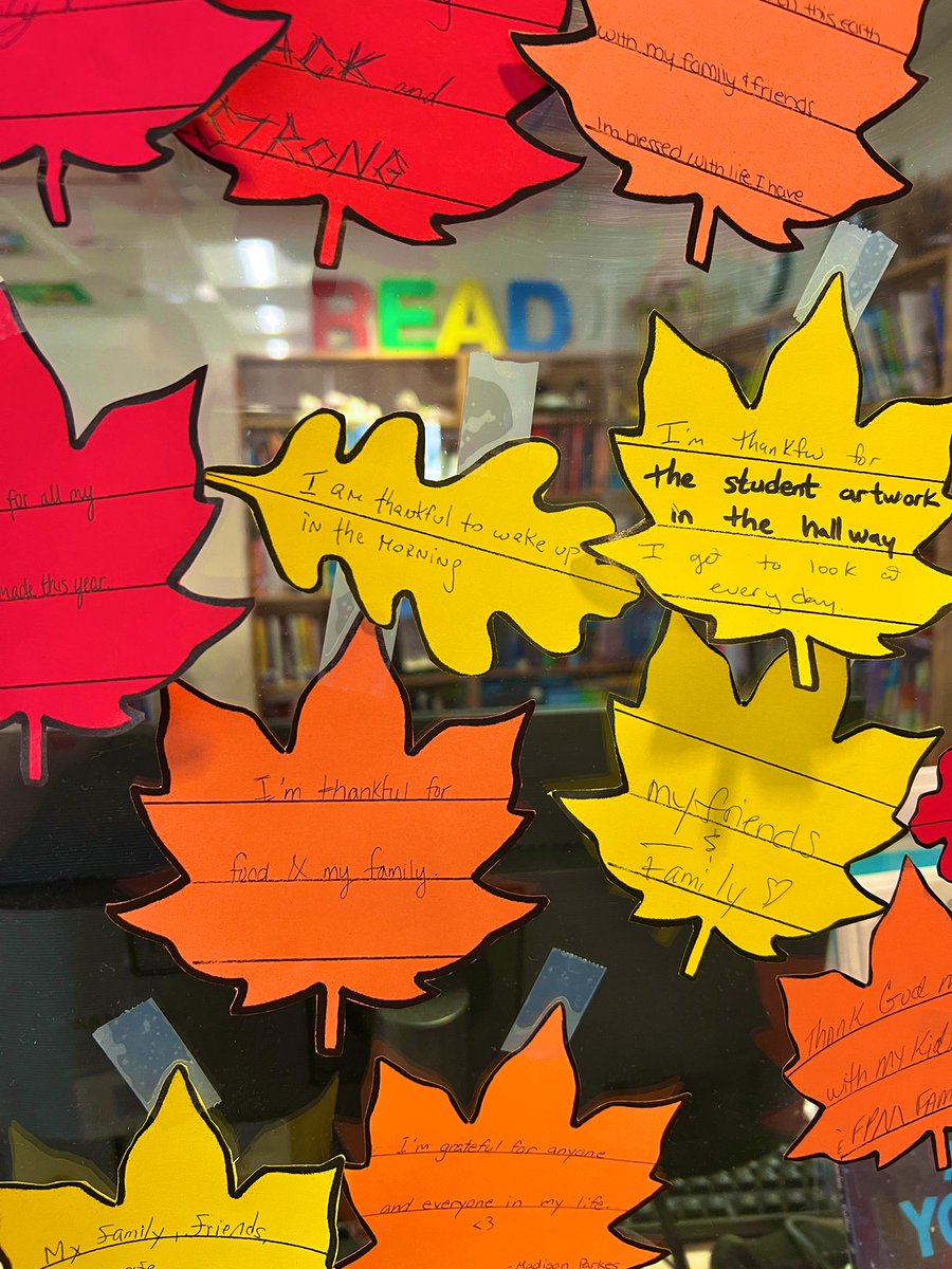 LsimonovskiL's tweet photo. Our Fall Gratitude display. Thank you for all students and FPM staff who shared with us big and small things that we appreciate in life. @fpm_knights @sully_teamELA . #gratitude #Thankful #librarylife https://t.co/Novmaz2YqD